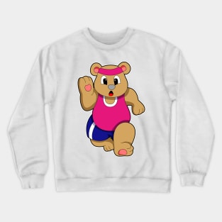 Bear at Fitness - Jogging with Headband Crewneck Sweatshirt